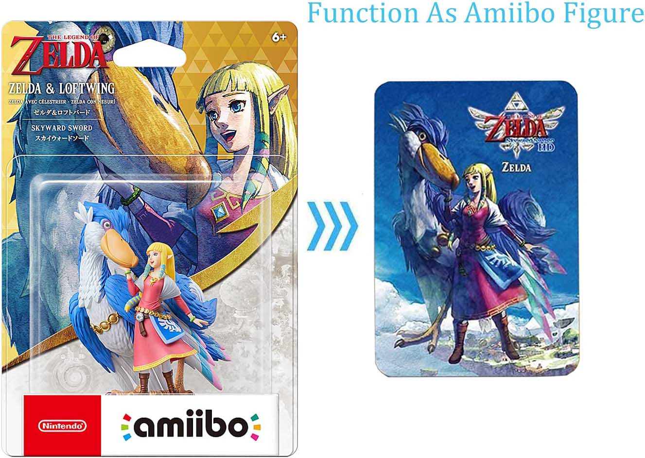 Carte amiibo Zelda et son Célestrier de Zelda Skyward sword